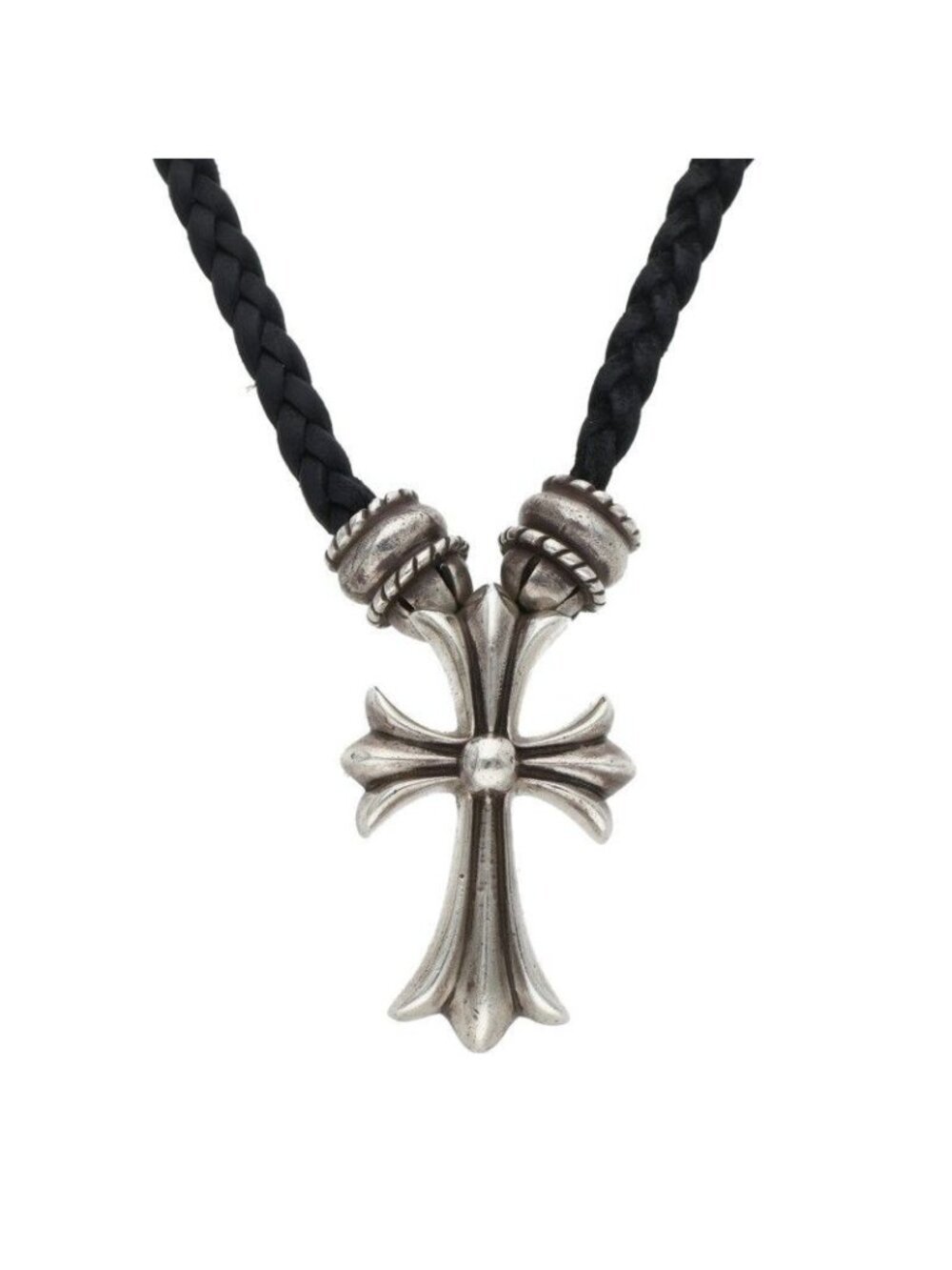 Chrome Hearts CH CL Small CH Cross Crimp Silver Necklace